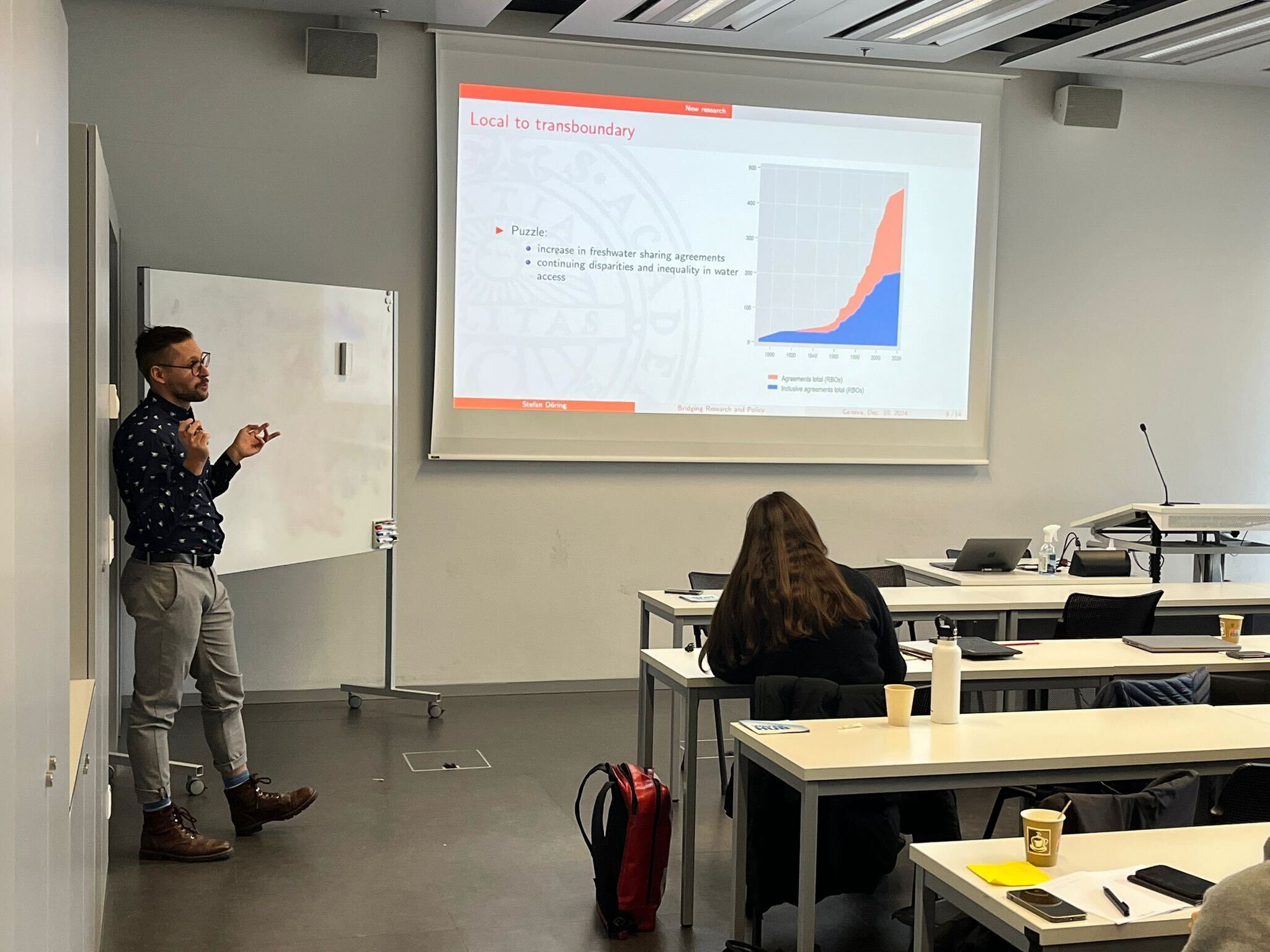 Stefan Döring presenting at Geneva Water Hub